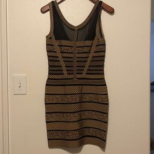 Brown Multi Pattern Zip up dress